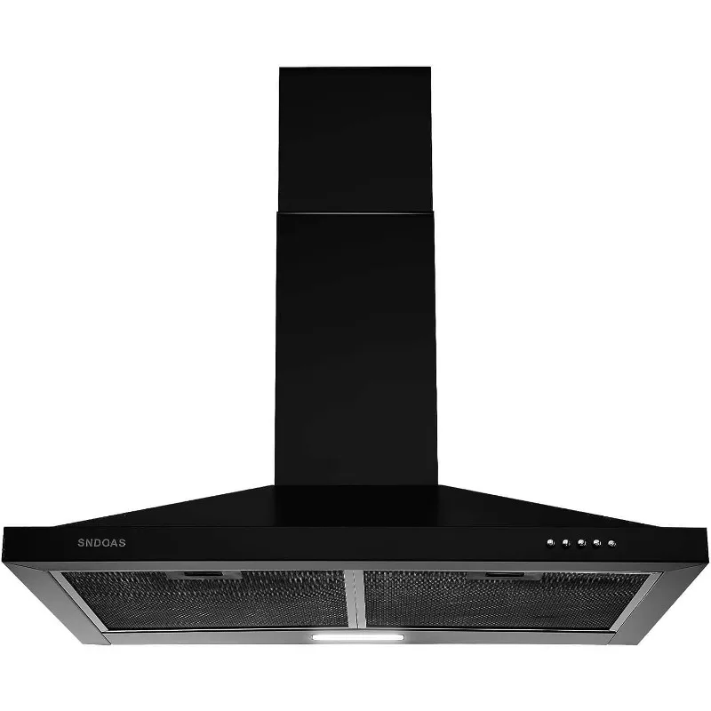 

SNDOAS Black Range Hood 30 inch,Wall Mount Range Hood 30 inch with Ducted/Ductless Convertible,Vent Hoods in Black