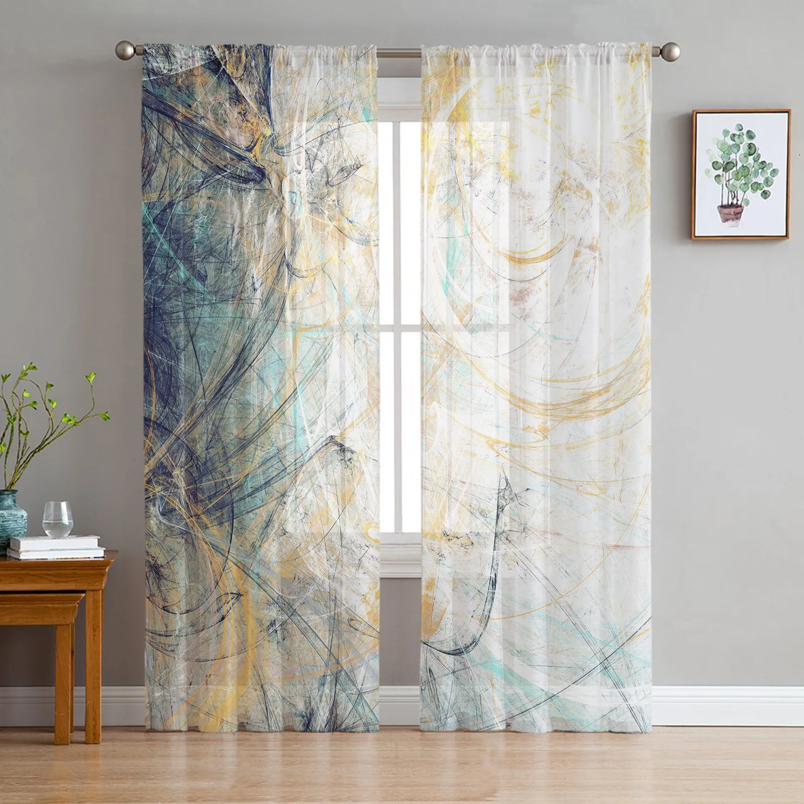 Luxury Tulle Curtains Art Paint Modern Retro Living Room Kitchen Chiffon Curtain Youth Bedroom Sheer Floor Valance Curtain
Luxury Tulle Curtains Art Paint Modern Retro Living Room Kitchen Chiffon Curtain Youth Bedroom Sheer Floor Valance Curtain
