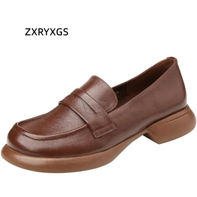 ZXRYXGS 2023 Premium Cowhide Round Toe Women Leather Shoes Comfort Soft Sole Low Heel Shoe Fashion Elegant Shoes Casual Big Size
ZXRYXGS 2023 Premium Cowhide Round Toe Women Leather Shoes Comfort Soft Sole Low Heel Shoe Fashion Elegant Shoes Casual Big Size