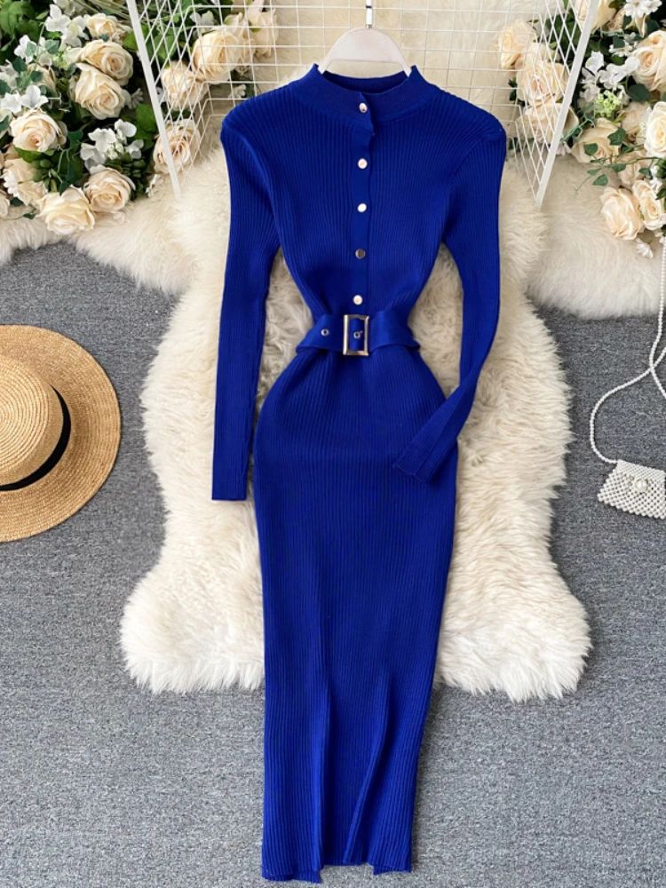 Nomikuma Dresses for Women 2022 Stand Neck Slim Waist Tunic Knitted Women Dress Vintage Temperament Fashion Vestidos De Mujer
Nomikuma Dresses for Women 2022 Stand Neck Slim Waist Tunic Knitted Women Dress Vintage Temperament Fashion Vestidos De Mujer