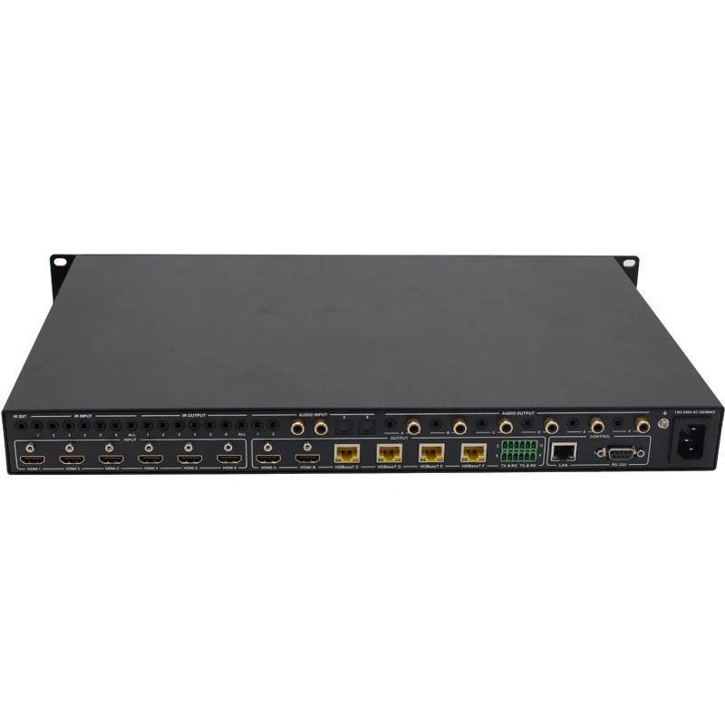 HDMI 2.0 18GBPS 6 Input 6 Output Matrix Switcher with HDBaseT Extender for home theatre system
HDMI 2.0 18GBPS 6 Input 6 Output Matrix Switcher with HDBaseT Extender for home theatre system