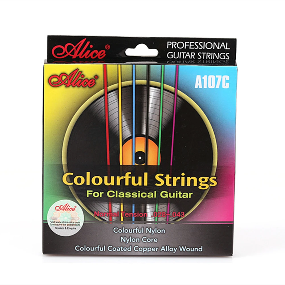 Alice A107C Colorful Classical Guitar Strings Nylon String Gauge 028-043 Hight Quality Classical Guitar Parts Accessories
Alice A107C Colorful Classical Guitar Strings Nylon String Gauge 028-043 Hight Quality Classical Guitar Parts Accessories