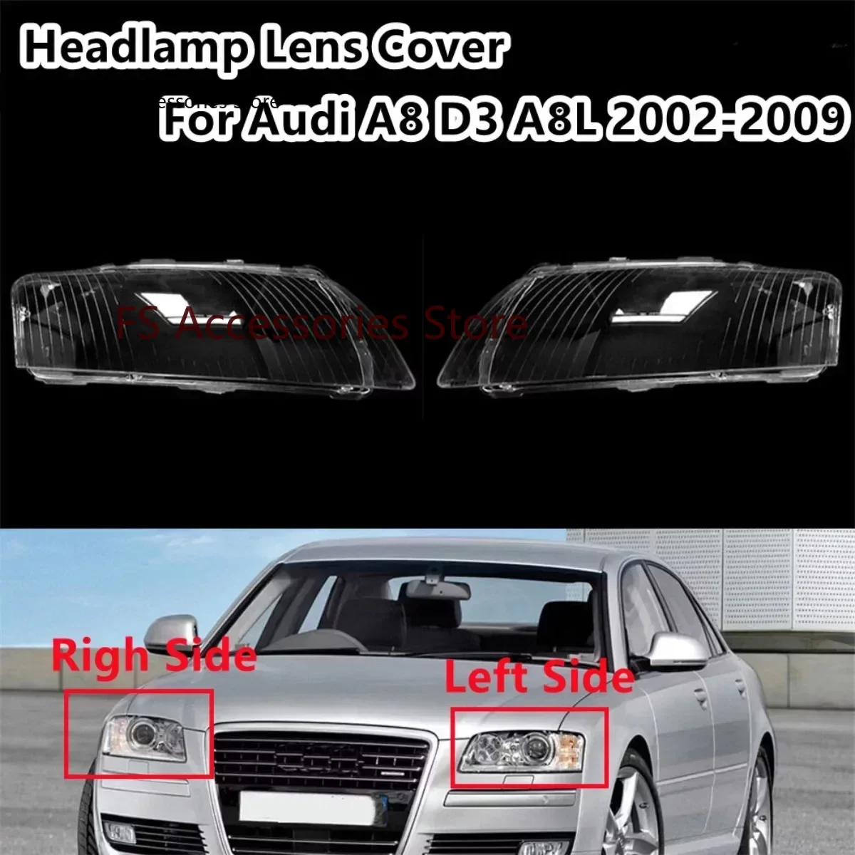 Крышка объектива фар для Audi A8 D3 A8L 2002 2003 2004 2005 2006 2007 2008 2009, стеклянная фара, корпус прозрачного абажура 
Крышка объектива фар для Audi A8 D3 A8L 2002 2003 2004 2005 2006 2007 2008 2009, стеклянная фара, корпус прозрачного абажура