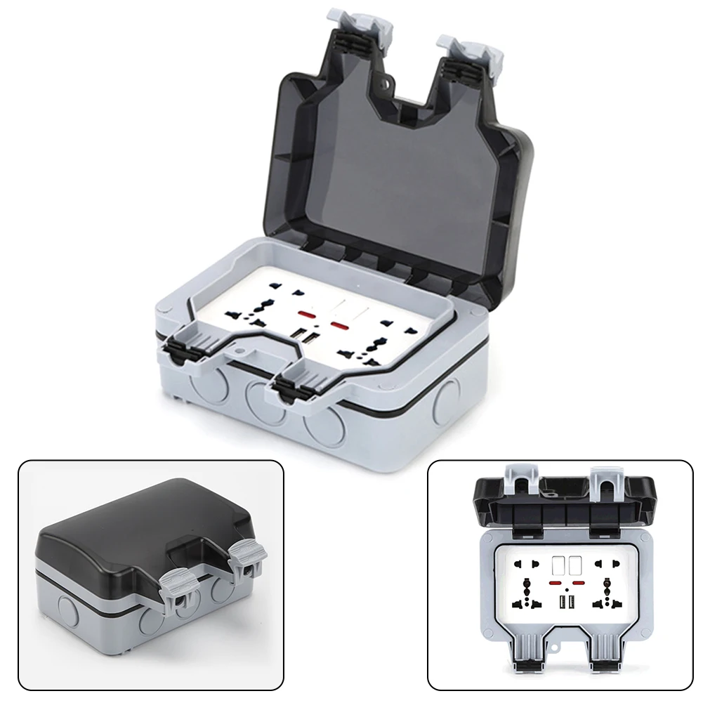 16A 2Gang Outdoor Socket IP66 Waterproof Double Socket With Switch Indicator USB 220-250V Multifunctional 10holeSwitched Socket
16A 2Gang Outdoor Socket IP66 Waterproof Double Socket With Switch Indicator USB 220-250V Multifunctional 10holeSwitched Socket