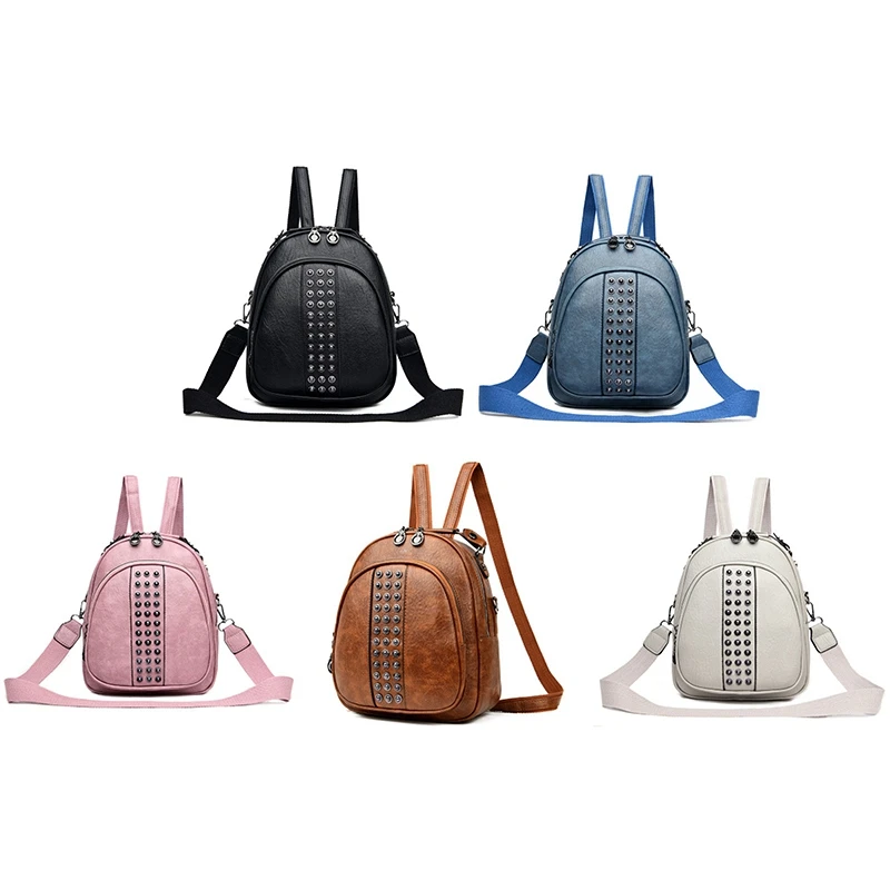 Girls Backpack Ladies Pu Leather Rivet Backpack Ladies Simple Fashion Soft Travel Youth Backpack
Girls Backpack Ladies Pu Leather Rivet Backpack Ladies Simple Fashion Soft Travel Youth Backpack