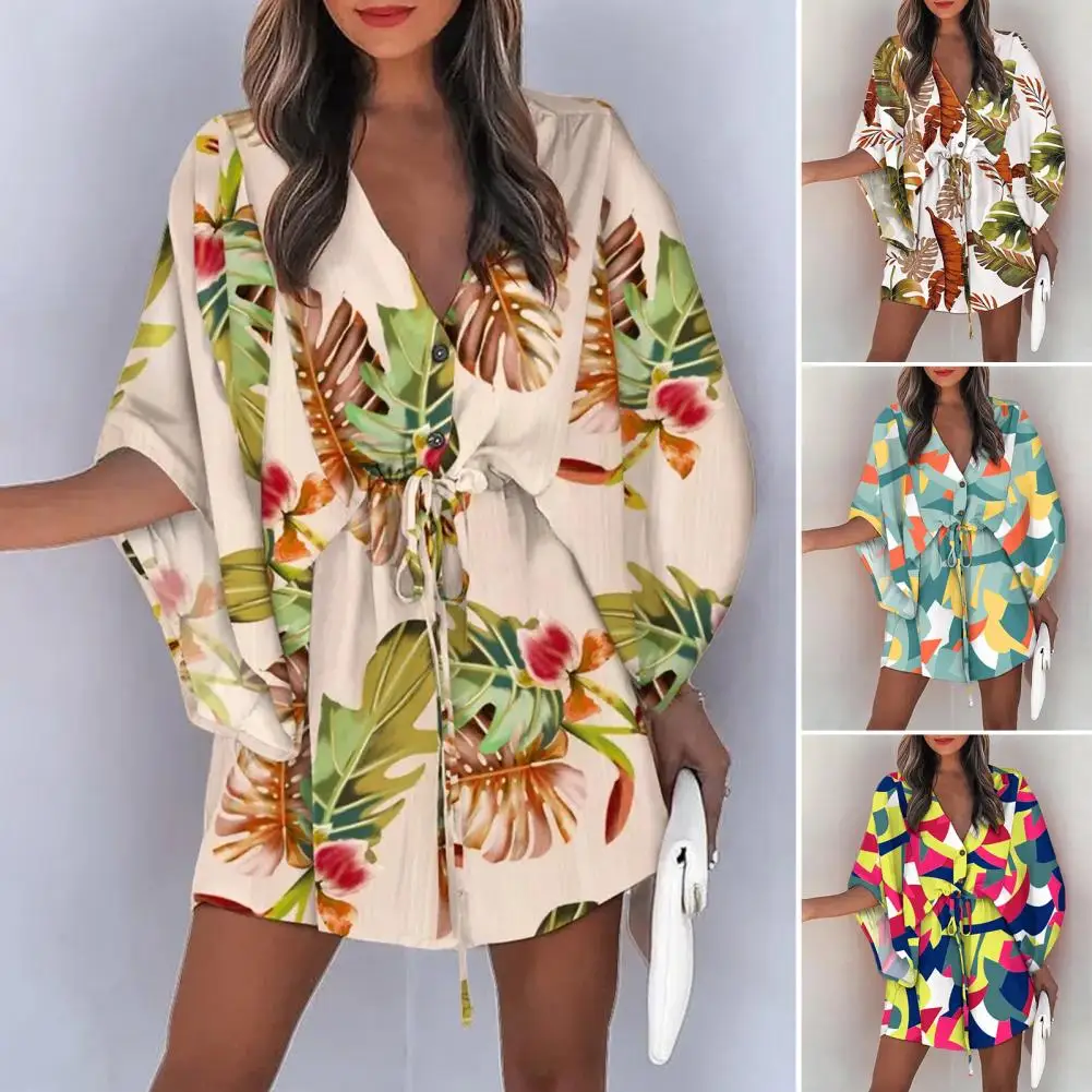 Women Dress Tight Waist Contrast Color Casual Flying Sleeve A-line Deep V Neck Summer Beach Dress Daily Clothes
Women Dress Tight Waist Contrast Color Casual Flying Sleeve A-line Deep V Neck Summer Beach Dress Daily Clothes