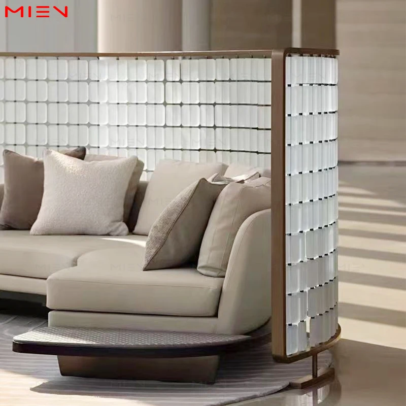 High-end stainless steel acrylic partition wave crystal glass hanging screen matte acrylic movable.
High-end stainless steel acrylic partition wave crystal glass hanging screen matte acrylic movable.