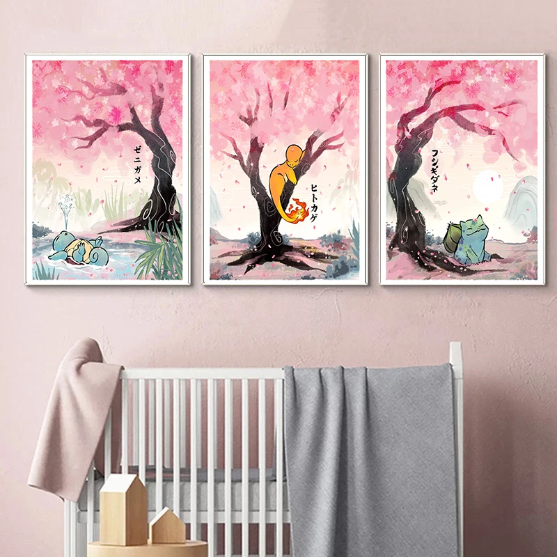 Pokemon Peripherals Posters Pikachu Bulbasaur Squirtle Charmander Canvas Painting Anime Wall Art Prints Living Room Decor
Pokemon Peripherals Posters Pikachu Bulbasaur Squirtle Charmander Canvas Painting Anime Wall Art Prints Living Room Decor