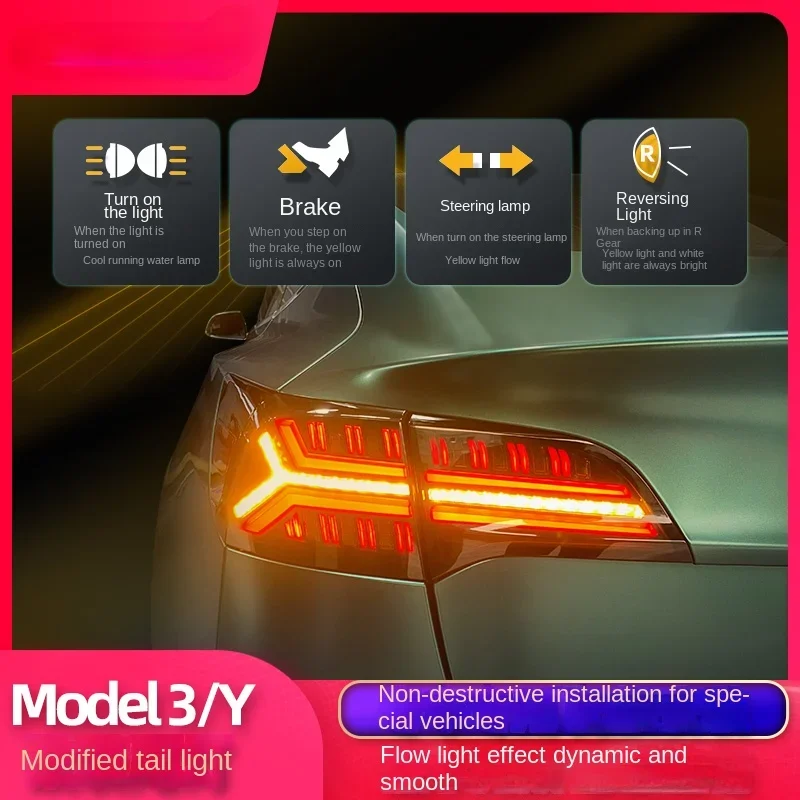 Для Tesla MODEL3 затемненный задний свет модифицированный модный стример рулевая задняя фара
Для Tesla MODEL3 затемненный задний свет модифицированный модный стример рулевая задняя фара