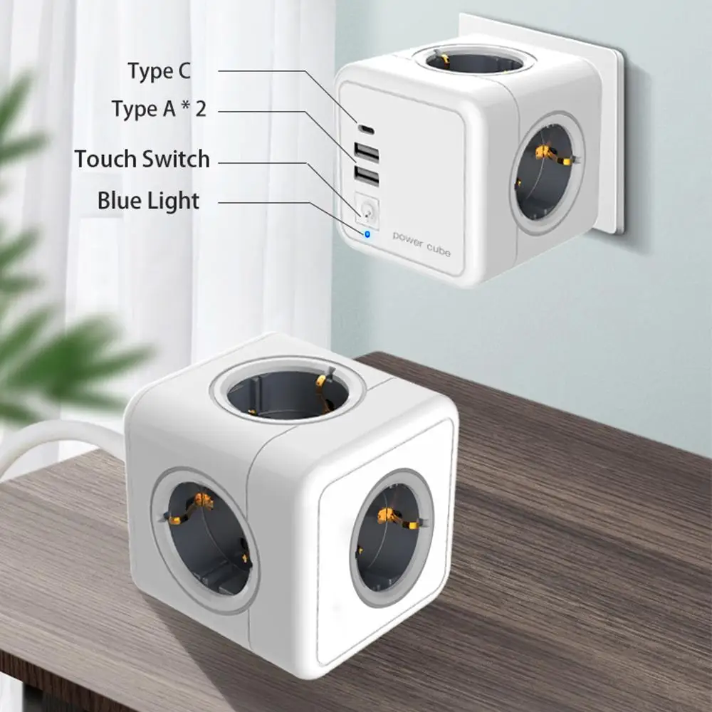 Power Strip Plug Square Socket Portable Conversion Adapter Power-cube Converter Eu Plug 250v Usb Type-C Multi Outlet
Power Strip Plug Square Socket Portable Conversion Adapter Power-cube Converter Eu Plug 250v Usb Type-C Multi Outlet