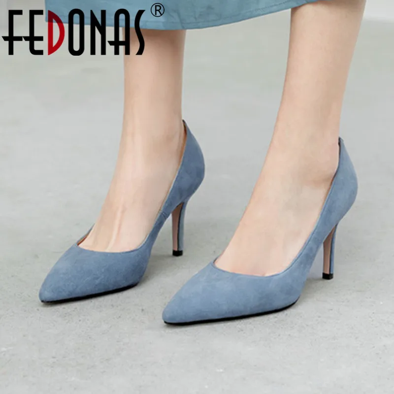 FEDONAS Top 2021 Summer Autumn Suede Leather Shoes For Women Shallow Pointed Toe High Heels Pumps Wedding Party Shoes Woman
FEDONAS Top 2021 Summer Autumn Suede Leather Shoes For Women Shallow Pointed Toe High Heels Pumps Wedding Party Shoes Woman