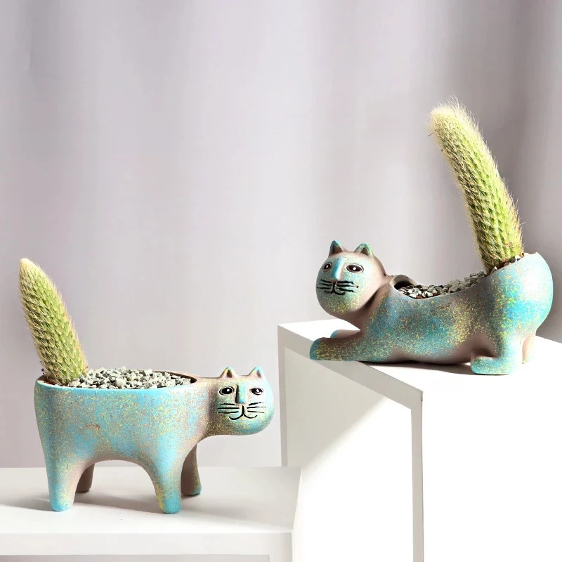 Ceramic Flower Pot Cute Cat Succulent Plant Pots Vase Simulation Animal Cartoon Pots Planters for Indoor Plants Home Decoration
Ceramic Flower Pot Cute Cat Succulent Plant Pots Vase Simulation Animal Cartoon Pots Planters for Indoor Plants Home Decoration