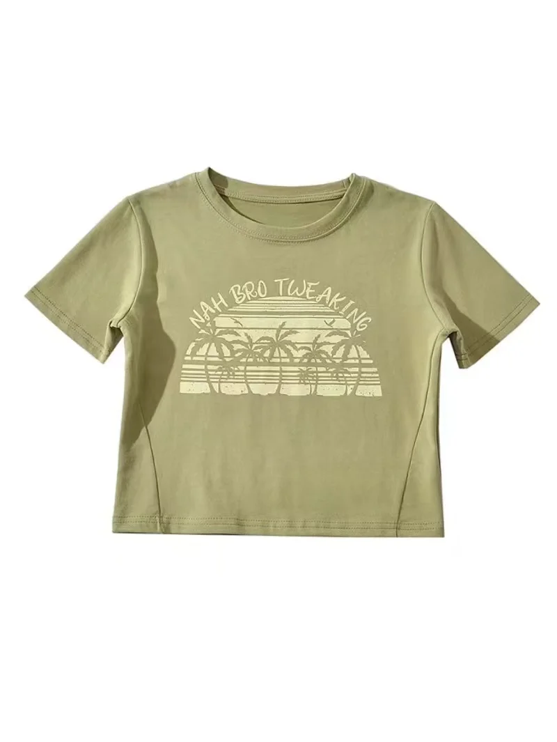 UNUTH Girls Green Printed Short T-shirt 2022 Spring Summer Fashion Ladies O-neck Slim Vintage Women Soft Hight Street Wear Tops
UNUTH Girls Green Printed Short T-shirt 2022 Spring Summer Fashion Ladies O-neck Slim Vintage Women Soft Hight Street Wear Tops