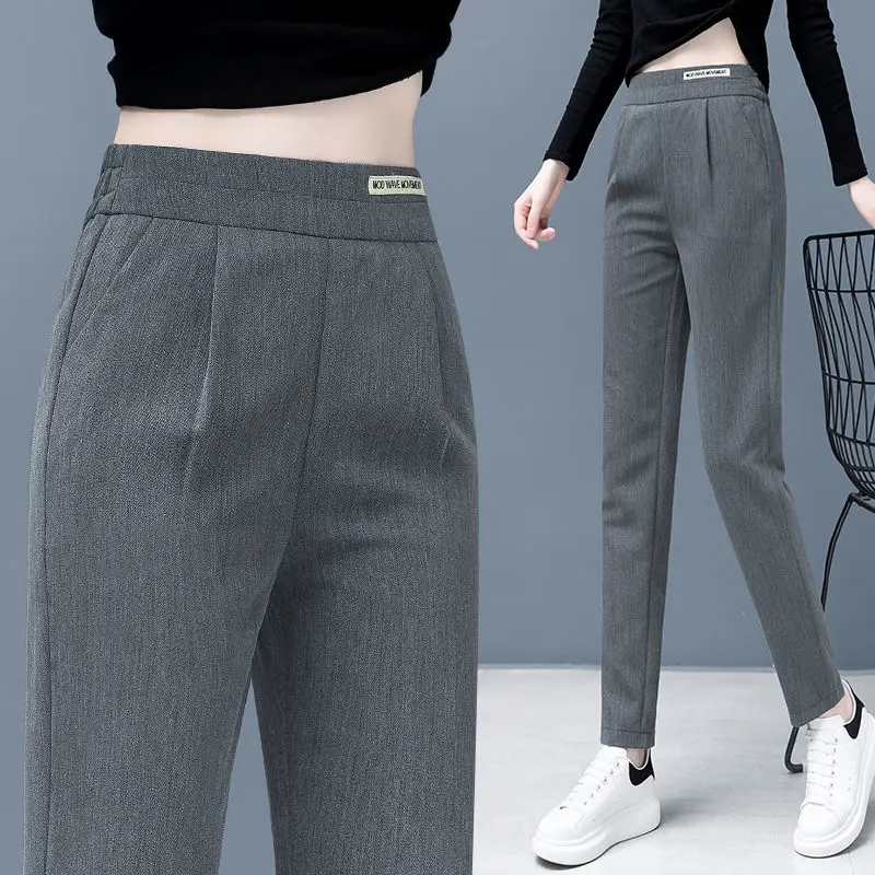 2022 New Autumn Formal Women Harem Pants Elatic Waist Elegant Office Lady Straight Pants Pockets Korean High Quality Female Q47
2022 New Autumn Formal Women Harem Pants Elatic Waist Elegant Office Lady Straight Pants Pockets Korean High Quality Female Q47