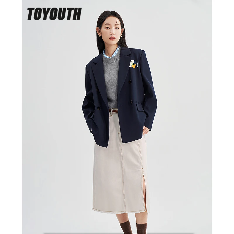Toyouth Women Blazer 2022 Autumn Long Sleeves Loose Coats Split Back Hem Anti Wrinkle Navy Casual Business Suit Outwear
Toyouth Women Blazer 2022 Autumn Long Sleeves Loose Coats Split Back Hem Anti Wrinkle Navy Casual Business Suit Outwear