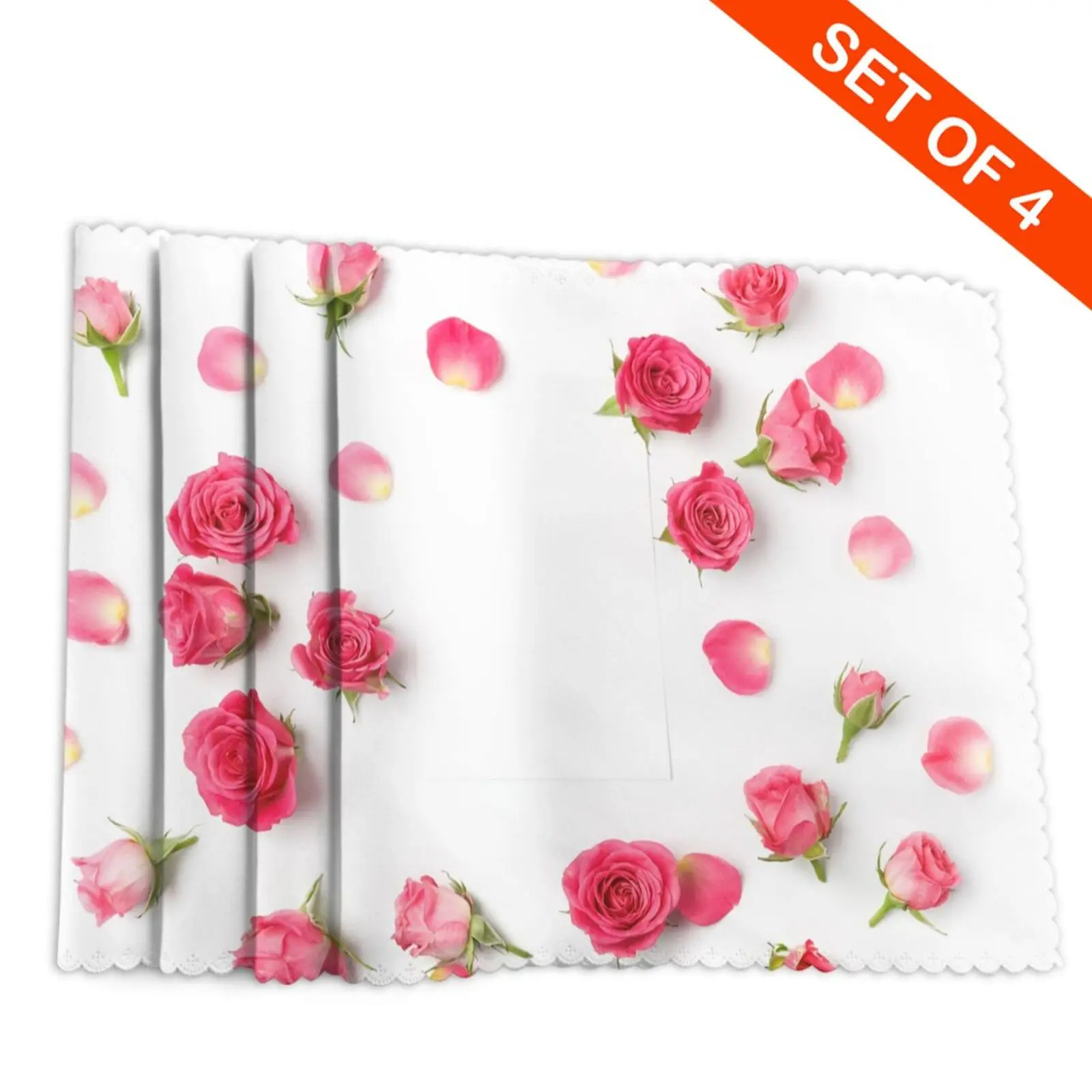 Romantic Rose Valentine Day Polyester Single Side Printed 12x18 Inch Strong Heat Resistance Set of 4 Table Mats for Dining Table
Romantic Rose Valentine Day Polyester Single Side Printed 12x18 Inch Strong Heat Resistance Set of 4 Table Mats for Dining Table