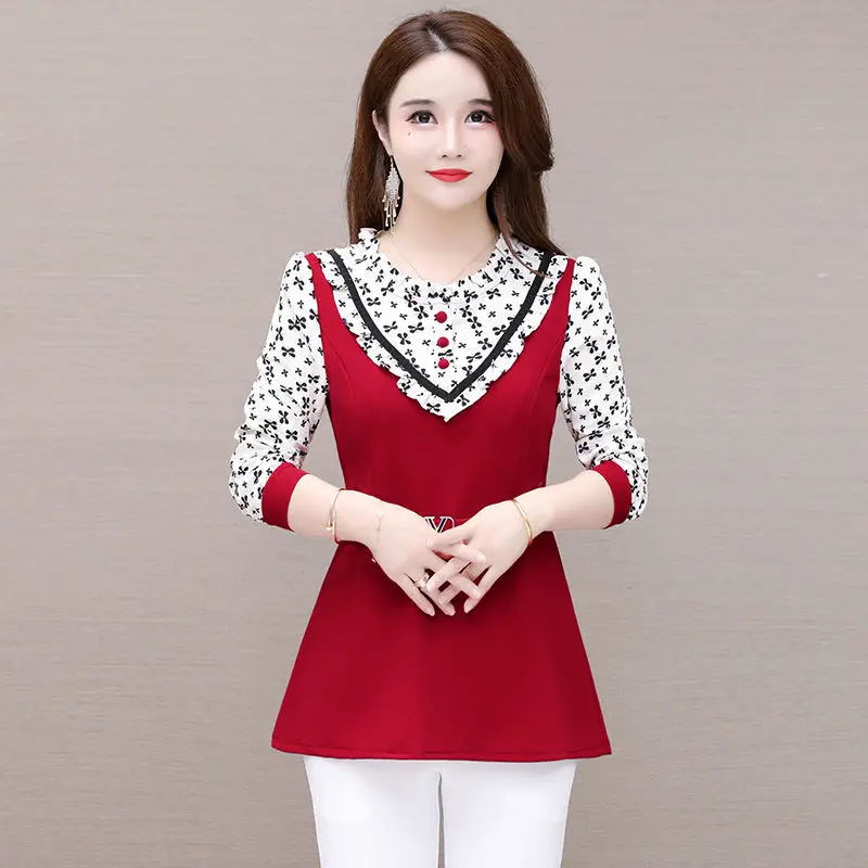 Woman Elegant Fashion Floral Printed Patchwork Chiffon Shirt Female O-Neck Long Sleeve Loose Blouse Clothe Ladies Loose Top G198
Woman Elegant Fashion Floral Printed Patchwork Chiffon Shirt Female O-Neck Long Sleeve Loose Blouse Clothe Ladies Loose Top G198