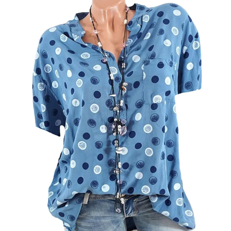 Spring 2022 European and American Polka Dot Printed Stand-up collar, Long-sleeve pullover and pocket Blouse
Spring 2022 European and American Polka Dot Printed Stand-up collar, Long-sleeve pullover and pocket Blouse