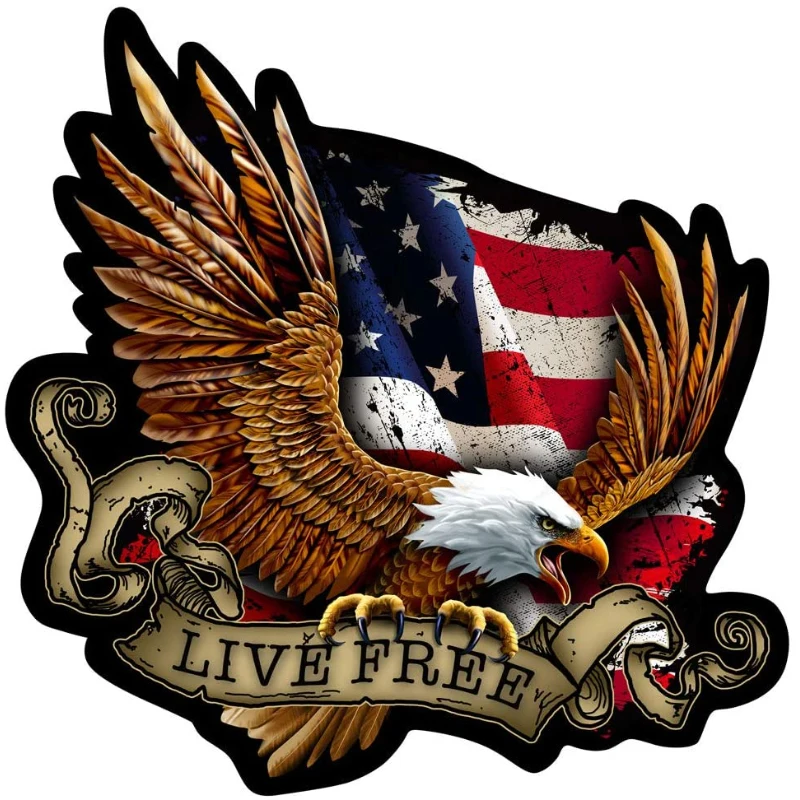 CG Car Sticker Funny American Flag Bald Eagle Live Free Vinyl Decal Automobiles Motorcycles PVC Decals Exterior Accessories
CG Car Sticker Funny American Flag Bald Eagle Live Free Vinyl Decal Automobiles Motorcycles PVC Decals Exterior Accessories