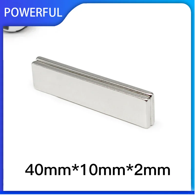 

2~100PCS 40x10x2mm Block Rare Earth Neodymium Magnet 40mm x 10mm x 2mm N35 Rectangular Strong Powerful Magnets 40*10*2 mm