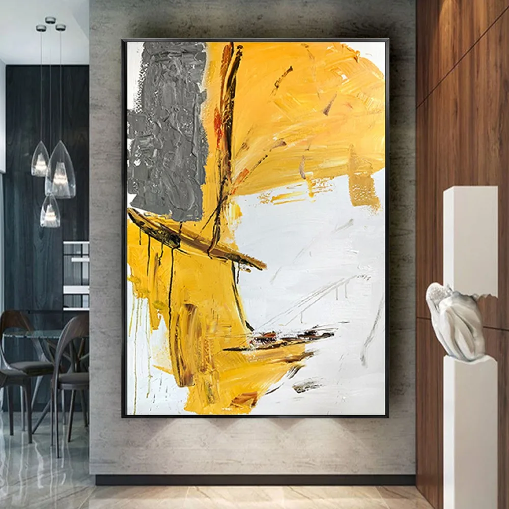 Nordic 100% Handmand Abstract Oil Painting on canvas Yellow And Coffeer Contrast Color TextureOn The Wall Art picture Decor home
Nordic 100% Handmand Abstract Oil Painting on canvas Yellow And Coffeer Contrast Color TextureOn The Wall Art picture Decor home