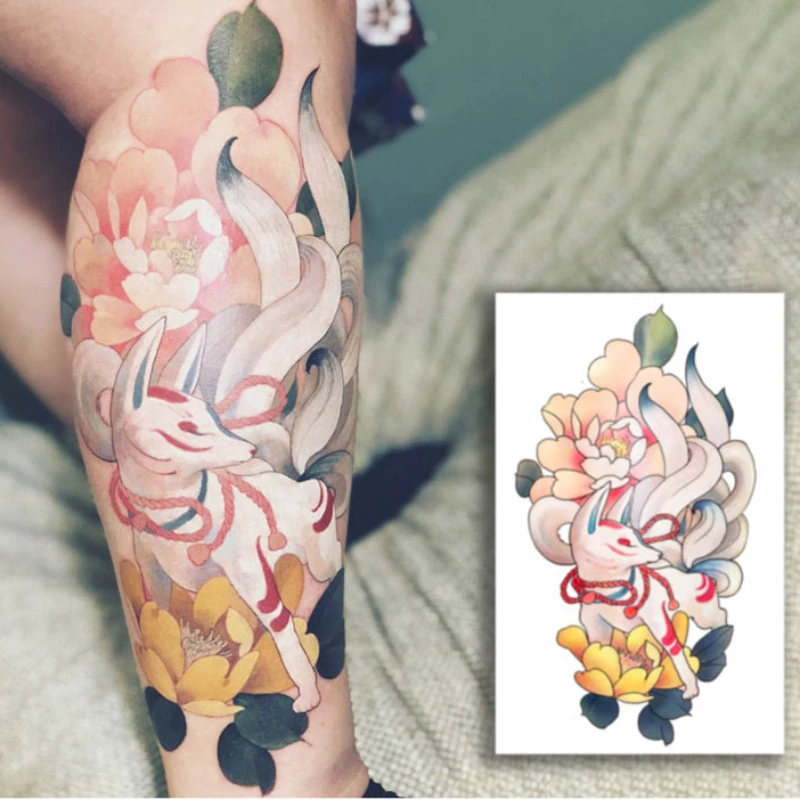 Temporary Tattoos Color Nine Tailed Fox Sticker Ukiyoe Waterproof Tattoo Stickers Cute Arm Fake Tattoos Women Men Wholesale
Temporary Tattoos Color Nine Tailed Fox Sticker Ukiyoe Waterproof Tattoo Stickers Cute Arm Fake Tattoos Women Men Wholesale