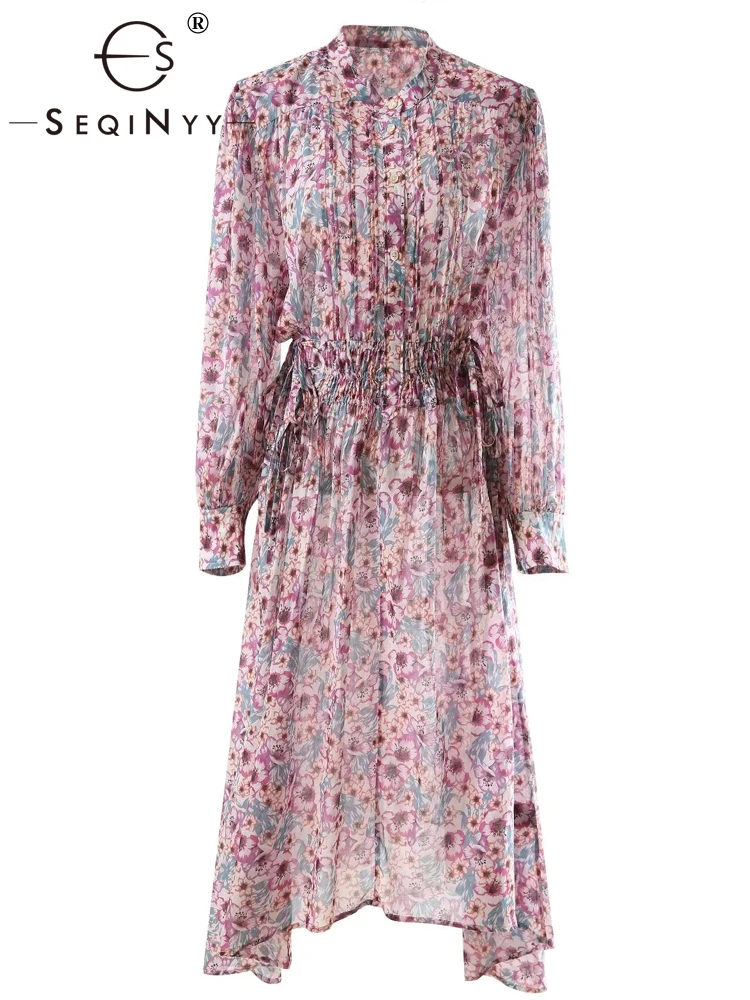 SEQINYY Casual Midi Dress Summer Spring New Fashion Design Women Runway High Street Vintage Flowers Elastic Waist Elegant
SEQINYY Casual Midi Dress Summer Spring New Fashion Design Women Runway High Street Vintage Flowers Elastic Waist Elegant