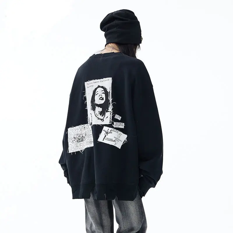 STSVZORR American hiptop vintage worn-out coat portrait patch top casual loose lovers' sweater for men and women
STSVZORR American hiptop vintage worn-out coat portrait patch top casual loose lovers' sweater for men and women