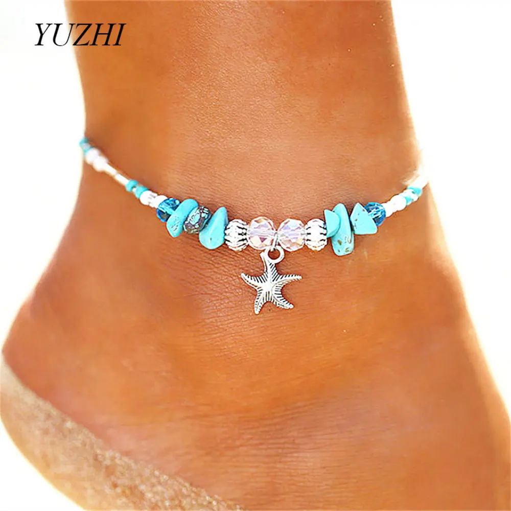 Vintage Starfish Pendant Anklets Stone Beads Ankle Women Summer Beach Handmade Bohemian Foot Chain travelling Souvenir Gifts
Vintage Starfish Pendant Anklets Stone Beads Ankle Women Summer Beach Handmade Bohemian Foot Chain travelling Souvenir Gifts