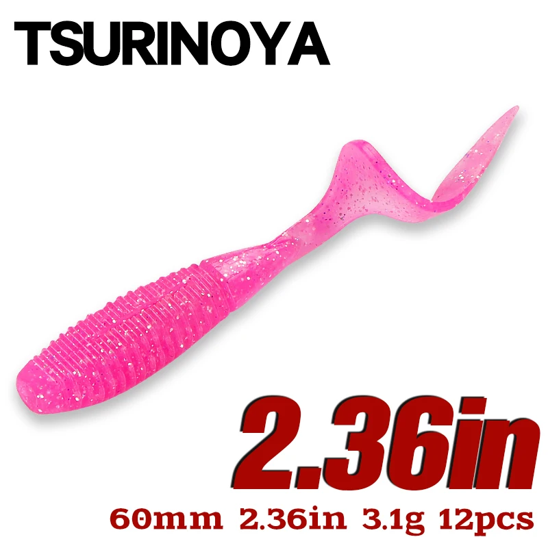 TSURINOYA Grub Worm UV Soft Lure 2.36in 3.1g 12pc Curled Tail PULSE Add Shrimp Salt Silicone Soft Bait Pike Bass Rig Tackle
TSURINOYA Grub Worm UV Soft Lure 2.36in 3.1g 12pc Curled Tail PULSE Add Shrimp Salt Silicone Soft Bait Pike Bass Rig Tackle