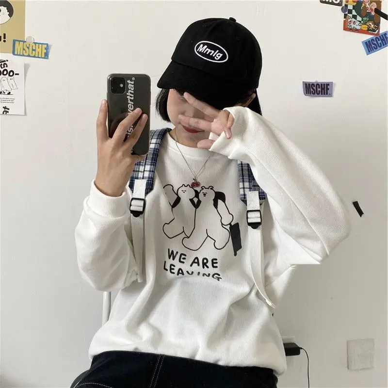 New Sweatshirts Women Harajuku Pullovers Long-sleeved O-Neck Fashion Casual Simple BF Cartoon Spring Autumn Ladies Streetwear
New Sweatshirts Women Harajuku Pullovers Long-sleeved O-Neck Fashion Casual Simple BF Cartoon Spring Autumn Ladies Streetwear