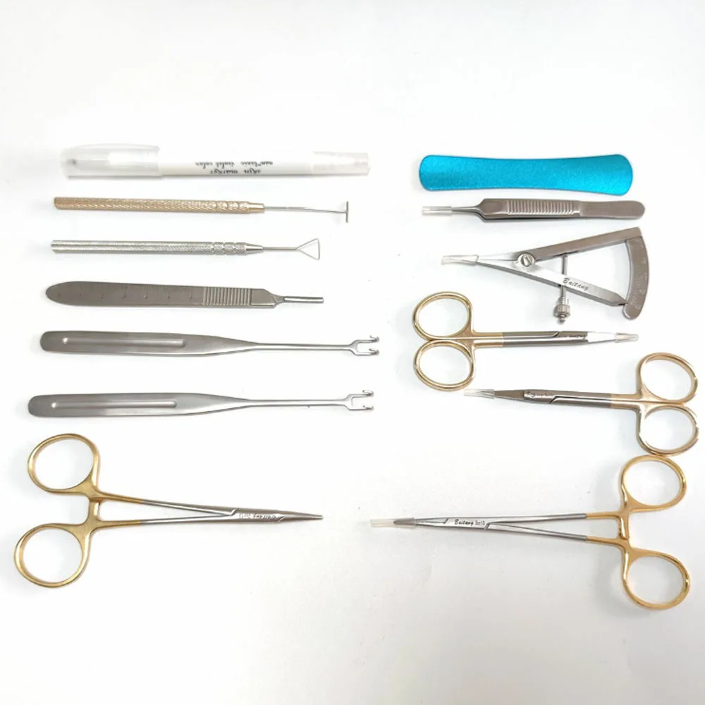 Double Eyelid Instrument Set Plastic Surgery Instrument Embedding Thread Tool Medical Student Tools Kit Package 13pcs/Set
Double Eyelid Instrument Set Plastic Surgery Instrument Embedding Thread Tool Medical Student Tools Kit Package 13pcs/Set