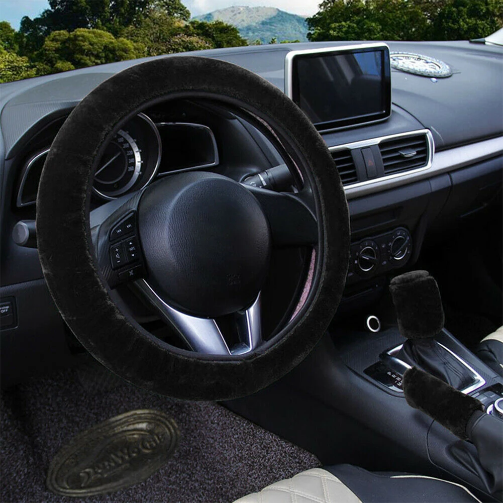 Car Steeling Wheel Shift Handbrake Cover Black Winter Short Plush 38cm/15 Inch Non-toxic Interior Accessories Steering Covers
Car Steeling Wheel Shift Handbrake Cover Black Winter Short Plush 38cm/15 Inch Non-toxic Interior Accessories Steering Covers