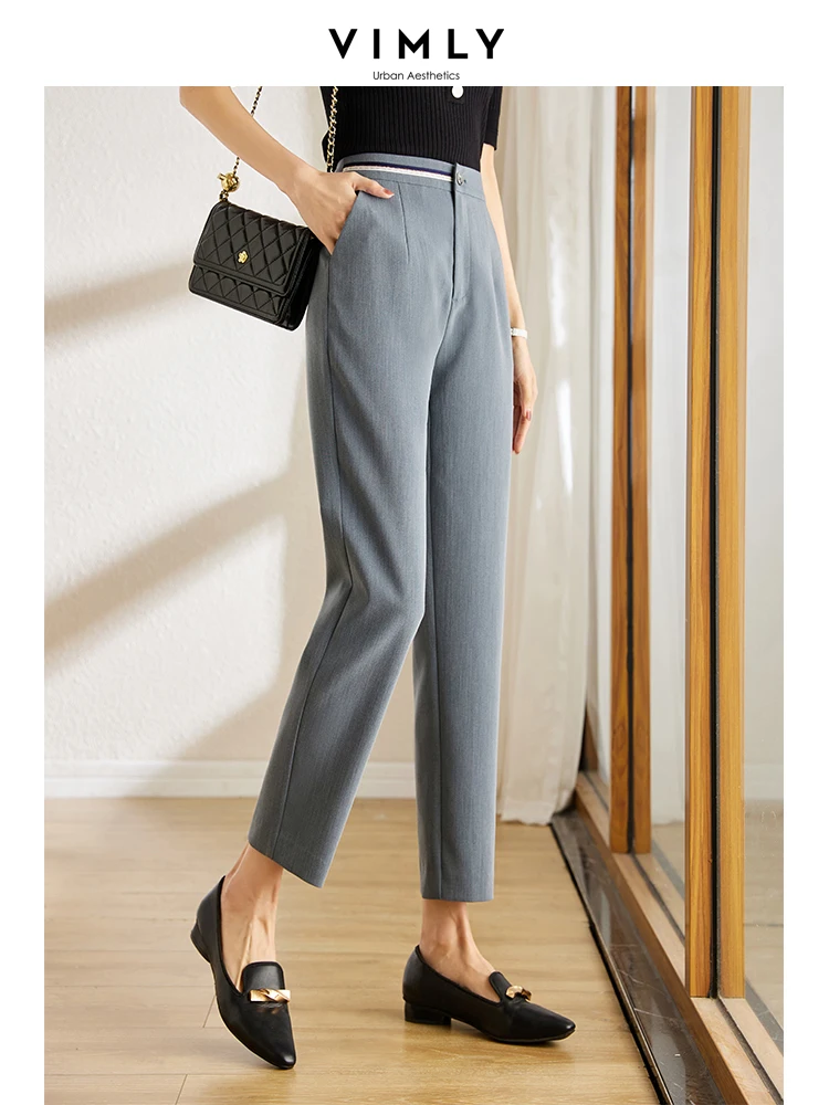 Vimly Office Ladies Straight Leg Suit Pants Women 2023 Spring Casual Basic Trousers Loose Fit Work Business Ankle-length Pants
Vimly Office Ladies Straight Leg Suit Pants Women 2023 Spring Casual Basic Trousers Loose Fit Work Business Ankle-length Pants