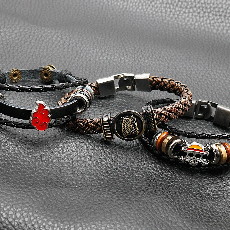 Anime Peripheral Accessories Hand Woven Leather Bracelet Multi-layer Woven on Buckle Bracelet Jewelry Mens Bracelet
Anime Peripheral Accessories Hand Woven Leather Bracelet Multi-layer Woven on Buckle Bracelet Jewelry Mens Bracelet