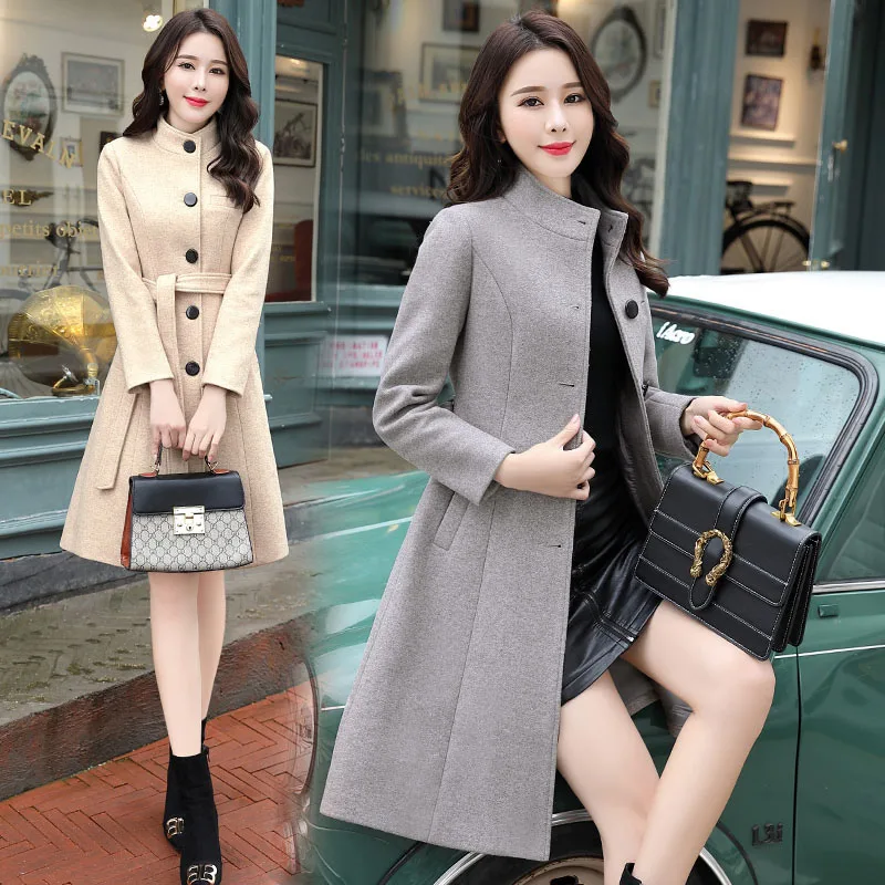 2021 Autumn and Winter Ladies Temperament Elegant Wool Coat Ladies Mid-length Slim-fit Stand-collar Wool Coat Women's Coat
2021 Autumn and Winter Ladies Temperament Elegant Wool Coat Ladies Mid-length Slim-fit Stand-collar Wool Coat Women's Coat