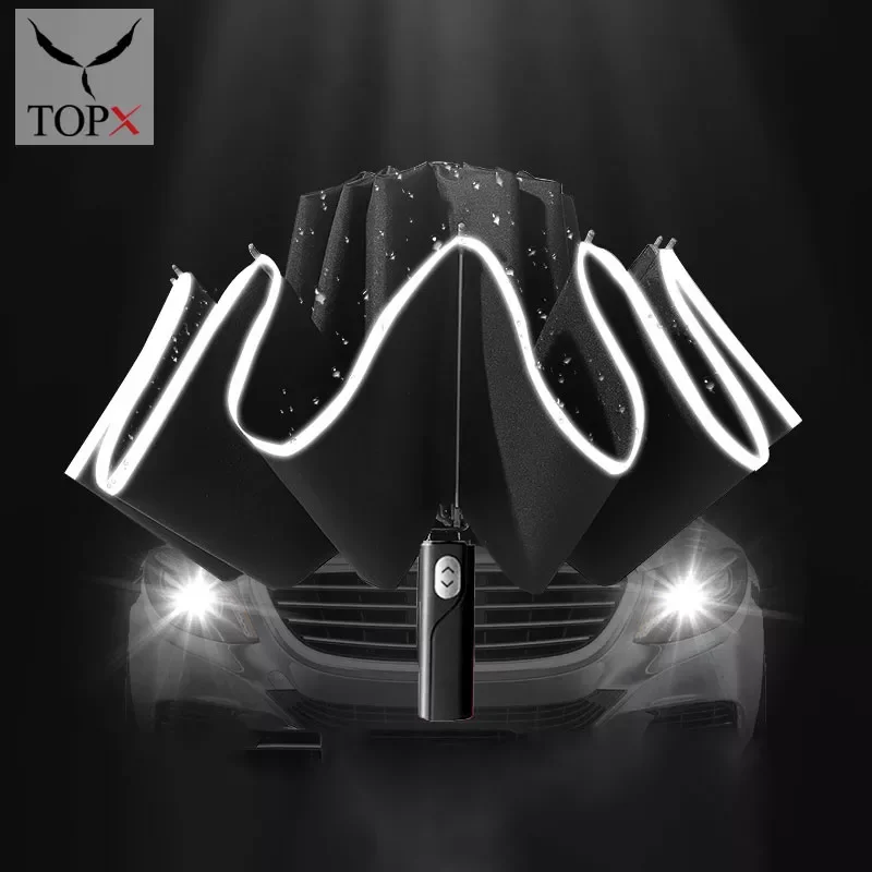 NEW Windproof Reverse Automatic Umbrella Rain Women Men Car Large Business 3Folding Umbrellas 10 Ribs Reflective Stripe Paraguas
NEW Windproof Reverse Automatic Umbrella Rain Women Men Car Large Business 3Folding Umbrellas 10 Ribs Reflective Stripe Paraguas
