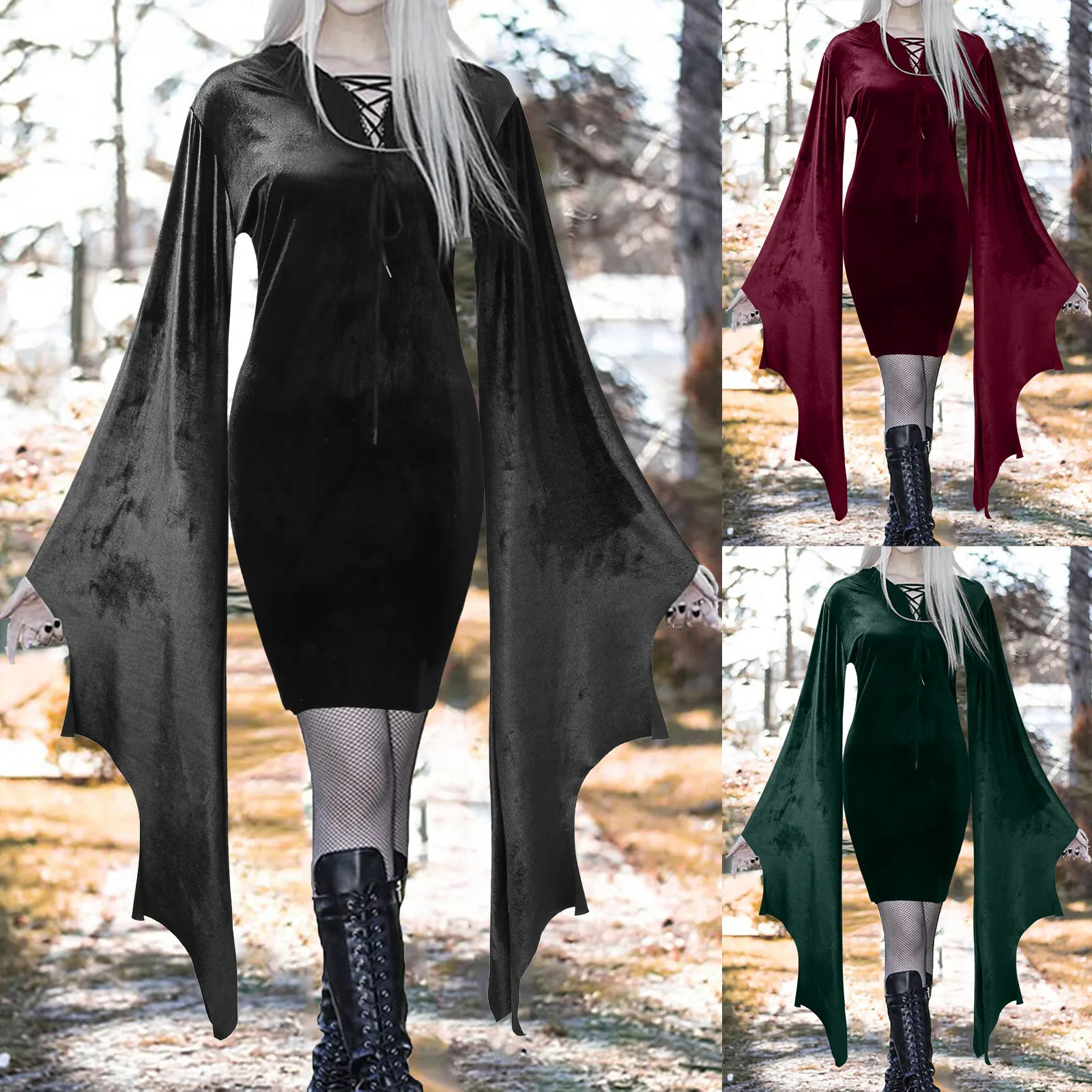 2023 Elegant Dress Women Gothic Dress Butterfly Sleeve Costumes Mesh Lace Vintage Dress Carnival Party vestido navidad mujer
2023 Elegant Dress Women Gothic Dress Butterfly Sleeve Costumes Mesh Lace Vintage Dress Carnival Party vestido navidad mujer