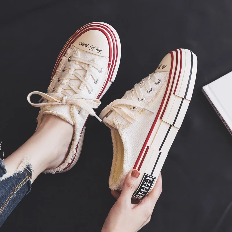 2022 Summer New Slipper Trendy Shoes Non-Heel Canvas Shoes White Lady Stylish Sneakers No Back Solid Color Fashion Trainers
2022 Summer New Slipper Trendy Shoes Non-Heel Canvas Shoes White Lady Stylish Sneakers No Back Solid Color Fashion Trainers