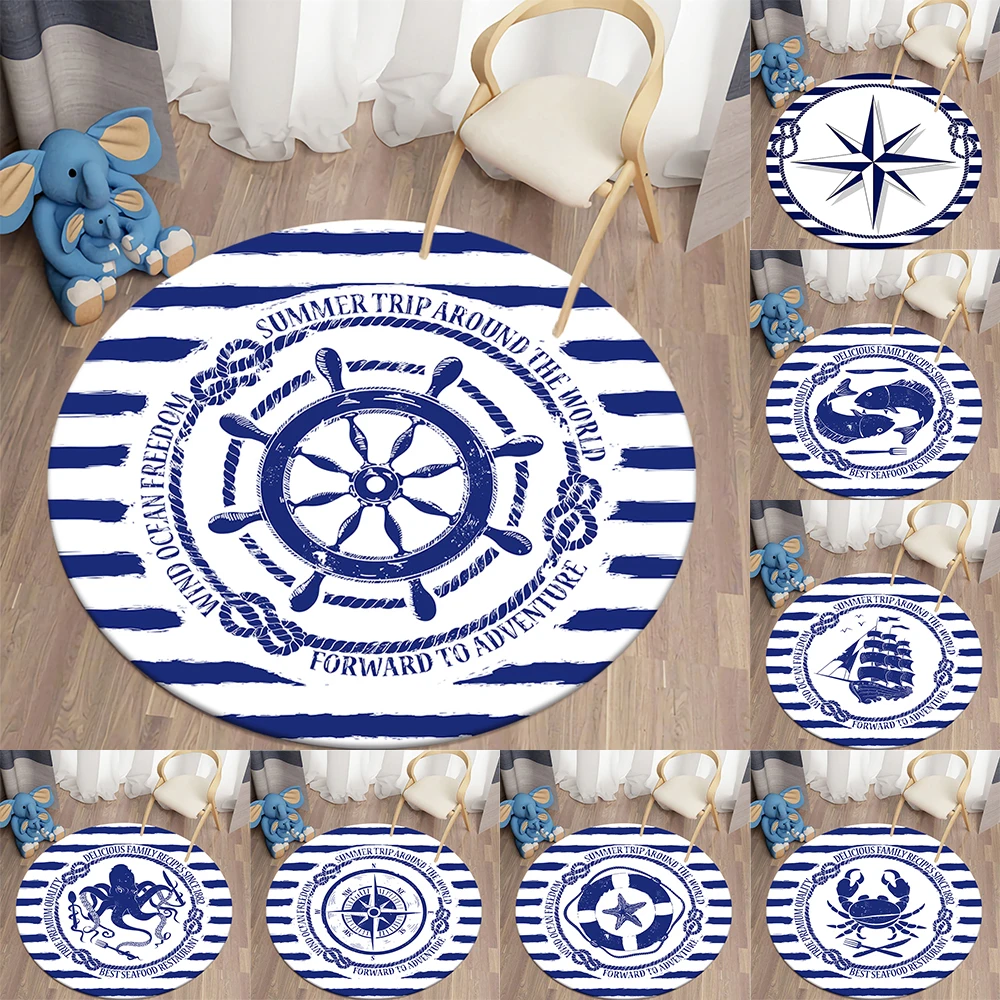 Nautical Round Carpet Living Room Bedroom Children's Rugs Soft Kitchen Area Rug Non-slip Flannel Carpet Floor Mat
Nautical Round Carpet Living Room Bedroom Children's Rugs Soft Kitchen Area Rug Non-slip Flannel Carpet Floor Mat