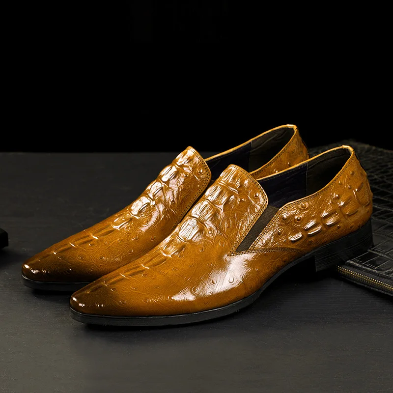 2022 new men's crocodile pattern leather business formal leather shoes British set foot leather casual breathable shoes 
2022 new men's crocodile pattern leather business formal leather shoes British set foot leather casual breathable shoes