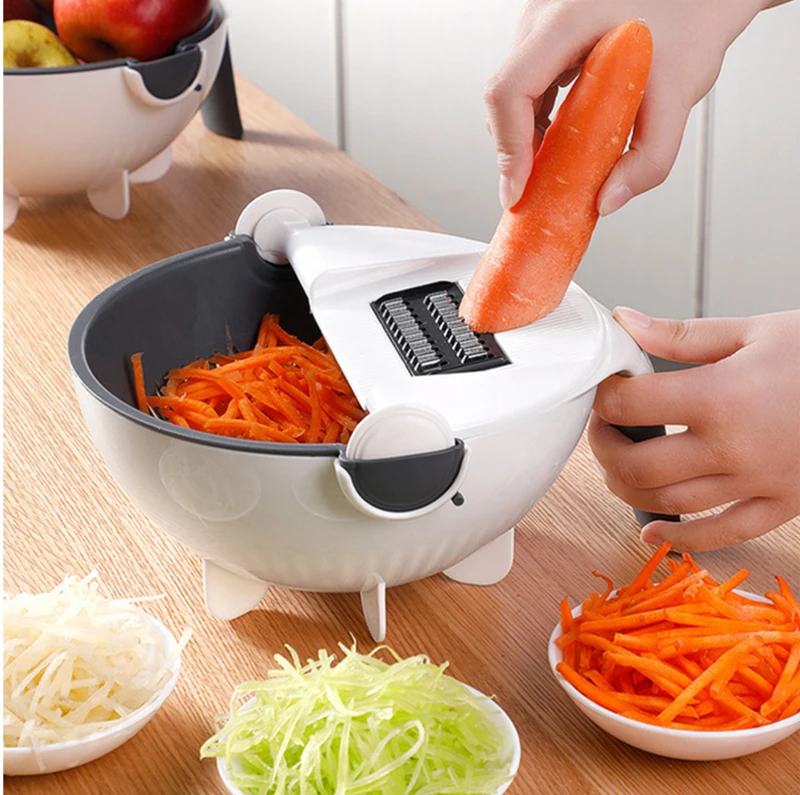 Multifunction Rotate Vegetable Cutter with Drain Basket Kitchen Veggie Fruit Shredder Grater Slicer Device Kitchen Accessories
Multifunction Rotate Vegetable Cutter with Drain Basket Kitchen Veggie Fruit Shredder Grater Slicer Device Kitchen Accessories