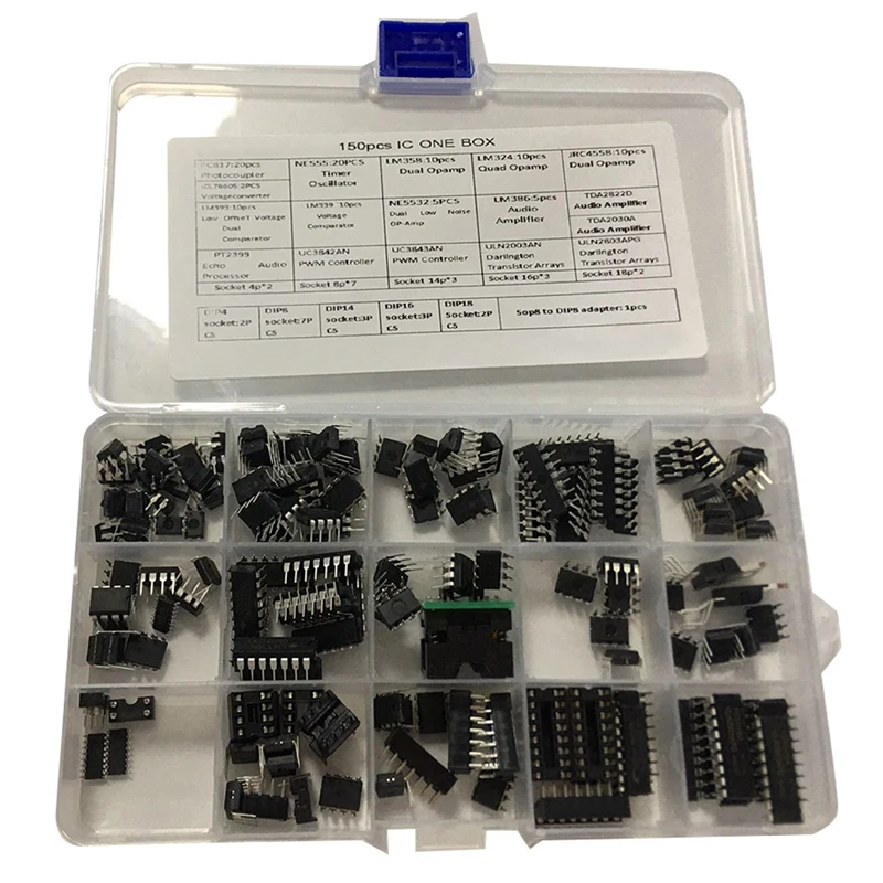 Ассортимент микросхем IC 150 шт., Opamp, генератор, Pwm,PC817,NE555,LM358,LM324, JRC4558,LM393,LM339,NE5532 включая. Розетки
Ассортимент микросхем IC 150 шт., Opamp, генератор, Pwm,PC817,NE555,LM358,LM324, JRC4558,LM393,LM339,NE5532 включая. Розетки