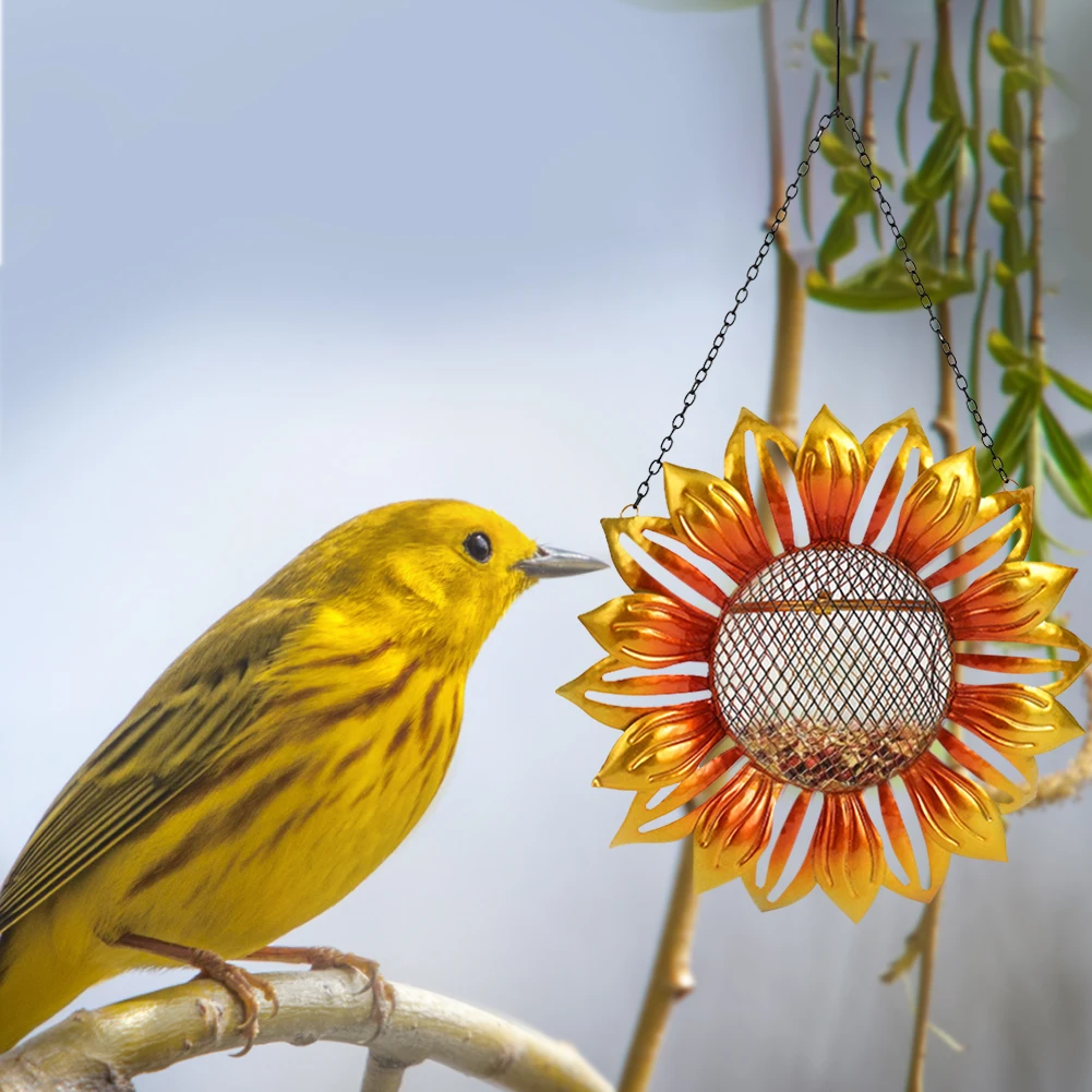 Bird Feeder Metal Hanging Sunflower-Shaped Wild Bird Feeder with Mesh Design for Backyard Garden Yard Outdoor Decoration
Bird Feeder Metal Hanging Sunflower-Shaped Wild Bird Feeder with Mesh Design for Backyard Garden Yard Outdoor Decoration