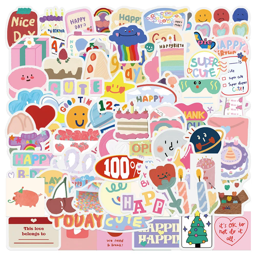 90Pcs Cartoon Happy Birthday Stickers Laptop Guitar Motorcycle Luggage Skateboard Bicycle Kids Toy Kawaii Sticker Decal 
90Pcs Cartoon Happy Birthday Stickers Laptop Guitar Motorcycle Luggage Skateboard Bicycle Kids Toy Kawaii Sticker Decal