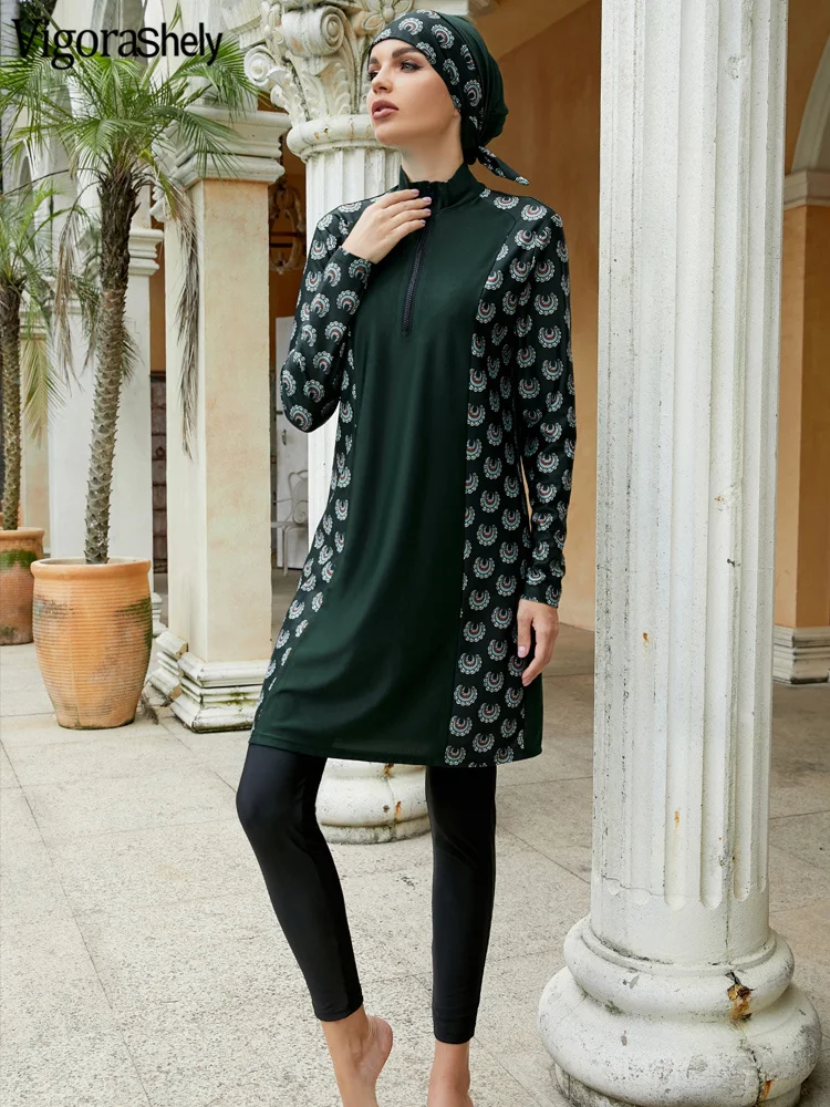 Vigorashely Print Muslim Swimsuit Women 2022 Islamic Stretchy Beachwear Wading Summer Beach Long Sleeves Burkinis Bathing Suit
Vigorashely Print Muslim Swimsuit Women 2022 Islamic Stretchy Beachwear Wading Summer Beach Long Sleeves Burkinis Bathing Suit