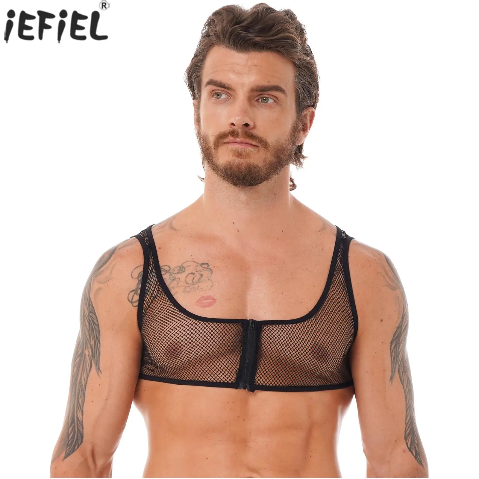 Mens See-through Hollow Out Mesh Vest U Neck Sleeveless Zipper Cropped Tank Top Nightwear Club Performance Costume
Mens See-through Hollow Out Mesh Vest U Neck Sleeveless Zipper Cropped Tank Top Nightwear Club Performance Costume