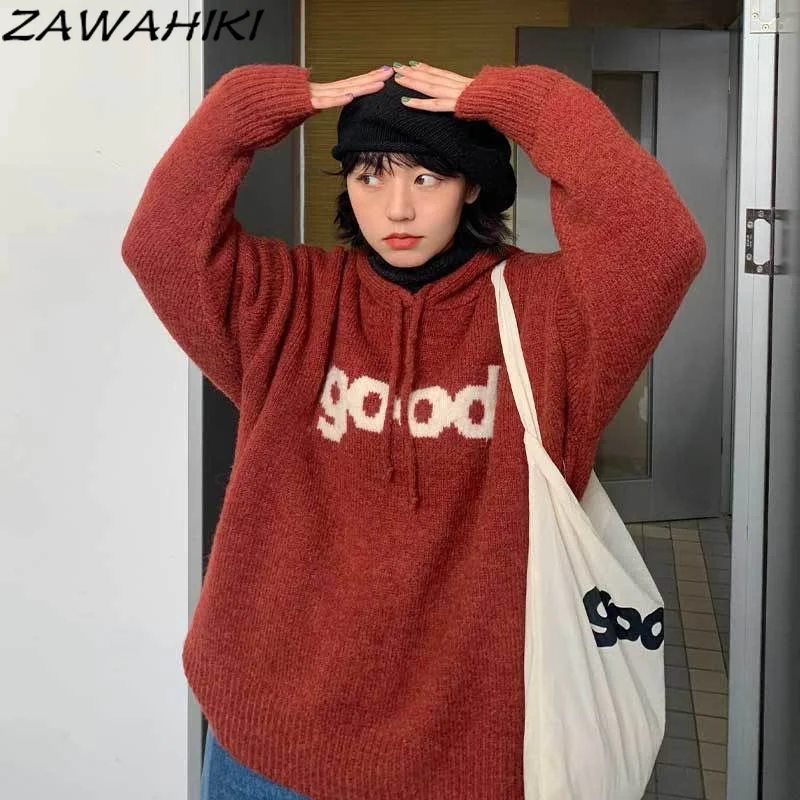 

Y2k эстетичный свитер с капюшоном, сказочный Женский пуловер с рисунком в японском стиле Харадзюку, милая трикотажная одежда 2000s, зимняя одежда