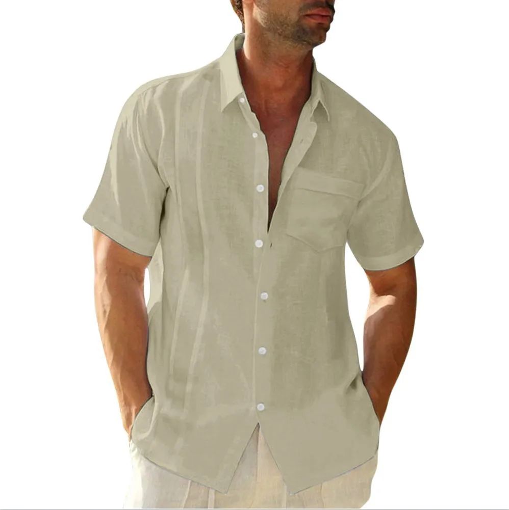 2023 Summer Short Sleeve Cotton Guayabera Dress T Shirt for Men Cuban Shorts Spread Collar Button Down Beach Tops Mens Clothes
2023 Summer Short Sleeve Cotton Guayabera Dress T Shirt for Men Cuban Shorts Spread Collar Button Down Beach Tops Mens Clothes