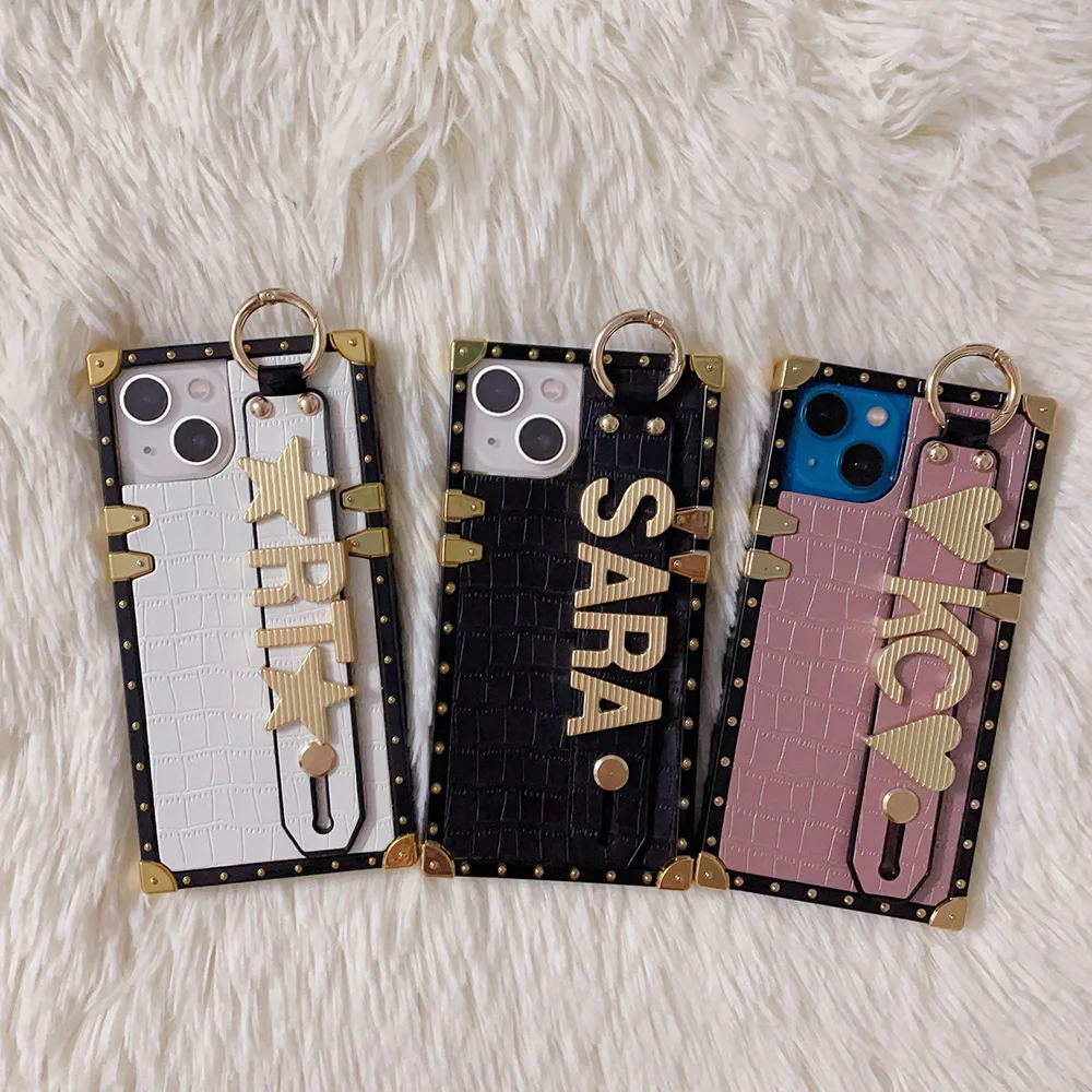 Holding Strap Metal Personalization DIY Your Name Leather Phone Case For iPhone 11 12 13 14 Pro XS Max XR 7Plus 8Plus mini Cover
Holding Strap Metal Personalization DIY Your Name Leather Phone Case For iPhone 11 12 13 14 Pro XS Max XR 7Plus 8Plus mini Cover